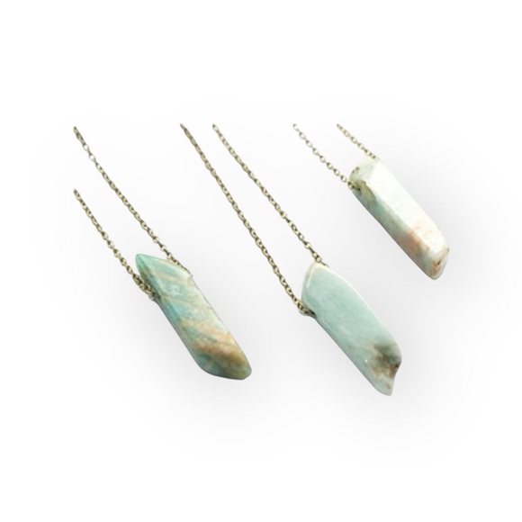 Jami Jewelry - new Jami 𖣔 Raw Amazonite Shard Necklace 𖣔 24K Gold Plated 𖣔 Artisan Handmade
